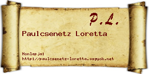 Paulcsenetz Loretta névjegykártya